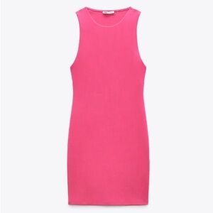 Zara Fitted Dress S Fuchsia